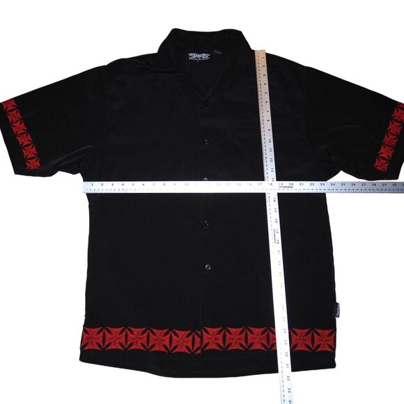 Dragonfly Vintage 90s Y2K Embroidered Barb Wire Button Down Shirt Men's XL - Picture 5 of 7